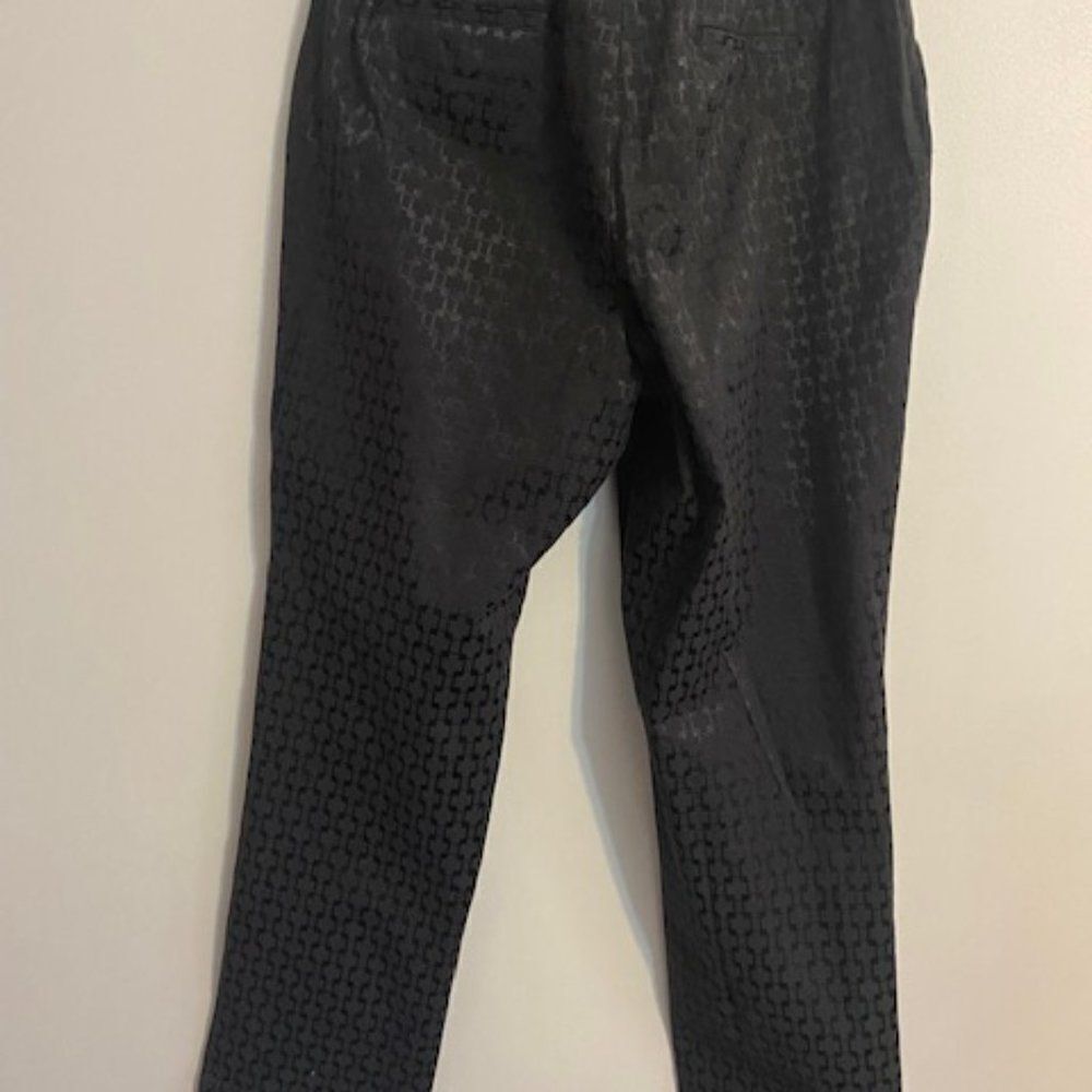 Lands' End Black Printed Pattern Straight Leg Pan… - image 2